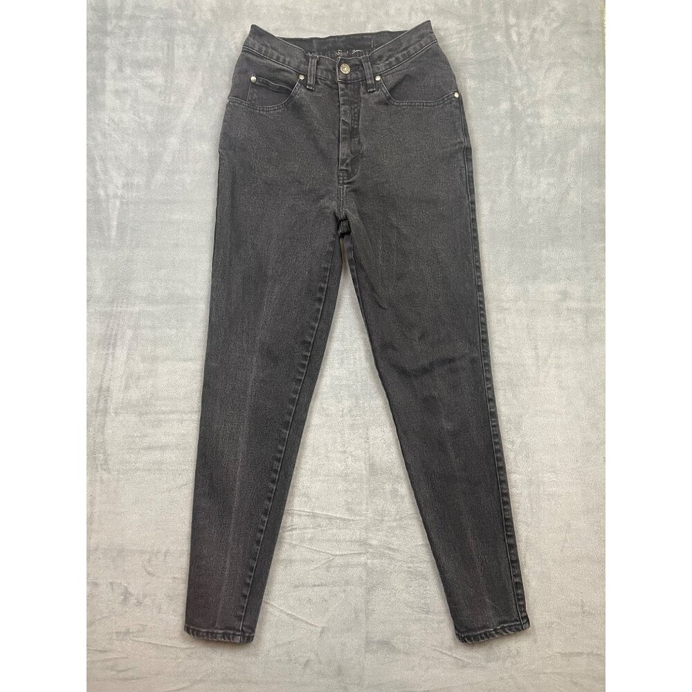 VTG Levi's Jeans Women's Black Tapered Leg High Rise Made in Hong Kong Size 9